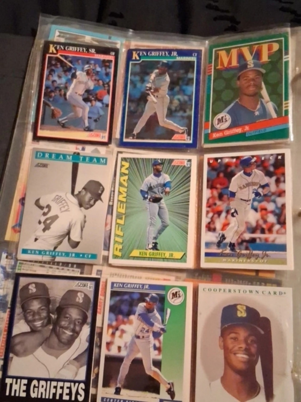 Score 1991 Score Ken Griffey Jr Baseball Cards Binder Page 1991 Ken Griffey Jr